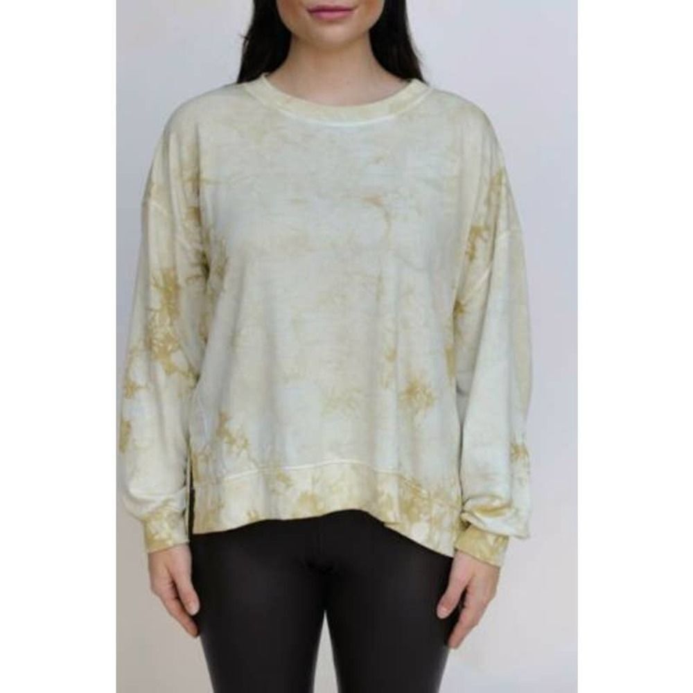 Found STEP HEM COZY SWEATSHIRT IN GREEN TEE TIE DYE Womens Medium NWT